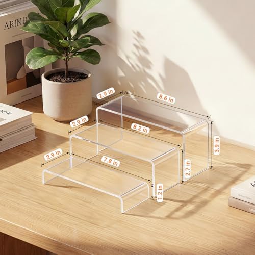 FUNFERY Acrylic Display Risers, 2 Set(7.8" L~8.2" L~8.6" L) Display Shelf - Image 5