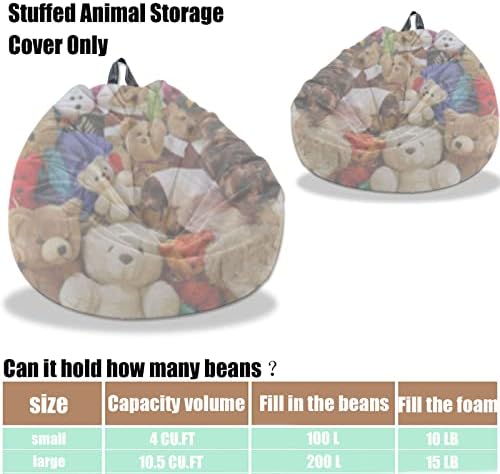 Stuffed Animal Storage Bean Bag Chair Cover (No Filler) Washable - Image 2