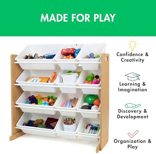 Humble Crew Kids Toy Organizer with 12 Bins, 4 Tier Storage for Playroom - Image 4