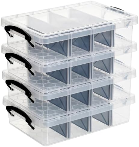 Citylife 4PC Storage Bins with Lids,Storage Box with Dividers by CITYLIFEHomeOrganization