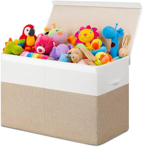 INDRESSME 85L Large Toy Storage Box with Lid Divider Foldable Toy Chest by INDRESSME