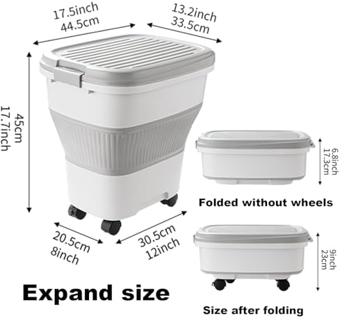 SEWIU 2pack 35 lbs Dog Food Storage Container,Collapsible Dog Food Container with Scoop,Pet Food Storage Containers to Keep Dry Food Fresh,Easy to Move - Image 3