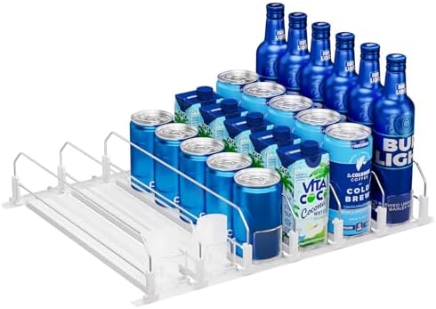 Puricon Drink Organizer for Fridge, Soda Can Organizer -6 Rows, White by Puricon