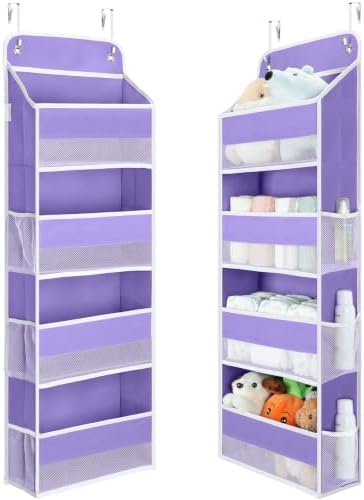Yecaye Over the Door Organizer forNursery Closet 35.2lbs Load Purple 4 Tier by Yecaye