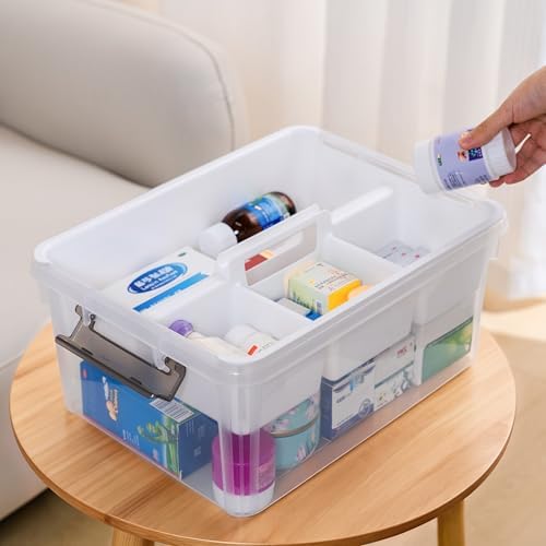 Citylife 17 QT Clear Craft Organizers and Storage Box with Handled Tray - Image 6