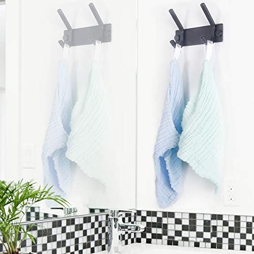 WEBI Coat Rack Wall Mounted,2 Coat Hooks for Hanging Coats,Heavy Duty Metal Hook Rack Hook Rail Coat Hanger Wall Mount for Clothes Entryway Jacket,Black,2 Packs - Image 3