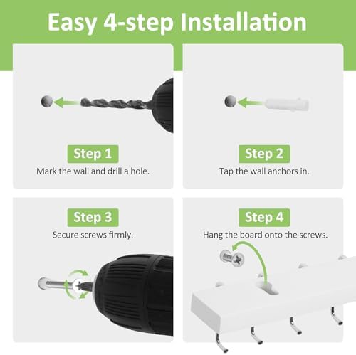 2 Pack Tie Hanger Wall Mounted, Wooden Tie Rack Belt Hanger with 24 Non Slip 180° Rotating Hooks, Belt Organizer Space Saving Tie Hanger for Closet, Tie Holder & Tie Organizer, White - Image 6