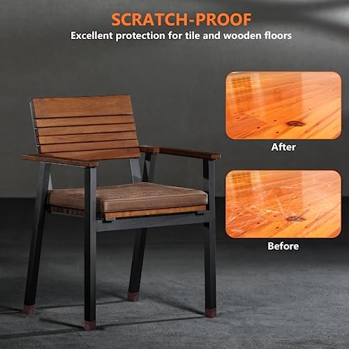BAIPOK 36Pcs Square Chair Leg Floor Protectors for Hardwoo Floors - Image 4