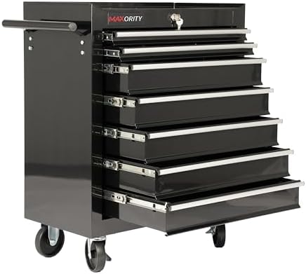 Maxority 7-Drawer Heavy-Duty Rolling Tool Chest Cabinet with Lock Mobile Cart for Garage & Workshop, Black by Maxority