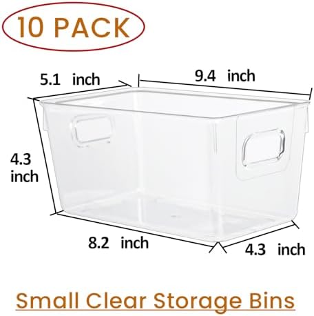 ZEXALOR 10 PACK Clear Storage Bins Clear Storage Containers for Kitchen Pantry Organization, Organizing Bins with Built in Handles, Cabinet Organizers - Image 4
