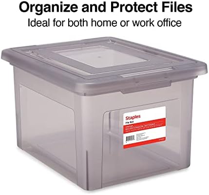 Staples Hanging File Folder Box, Storage Bin Organizer, Snap Lid - Image 2