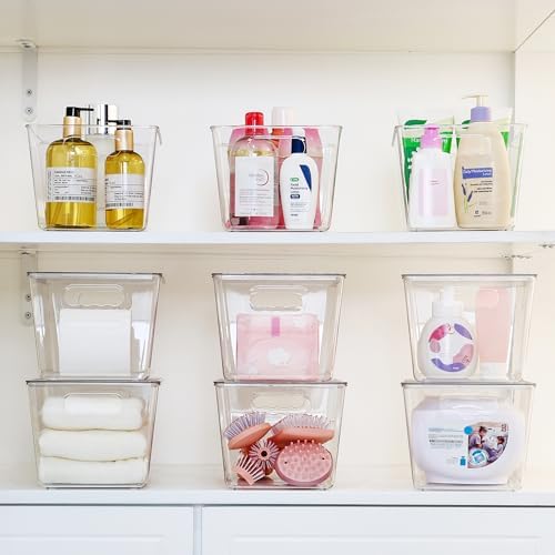 Vtopmart 6 Pack Clear Stackable Storage Bins with Lids and Handles, Large - Image 5