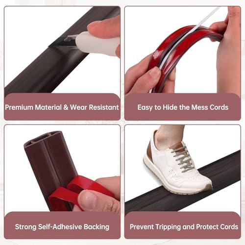 LSGCQ Floor Cord Cover Self Adhesive Cord Hider Floor Cable Management - Image 3