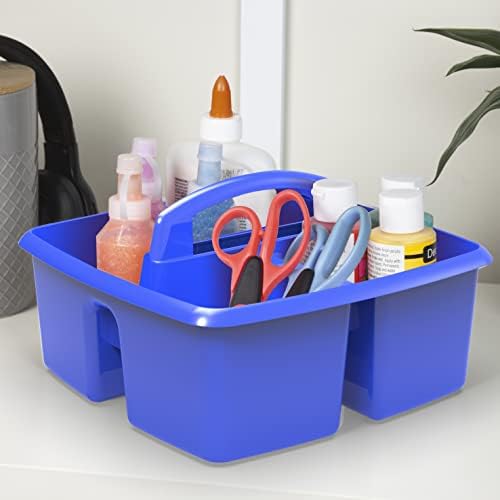 Storex Classroom Caddy, 9.25 x 9.25 x 5.25 Inches, Assorted Colors, Color Assortment Will Vary, Case of 6 (00940U06C), Small Caddy (Pack of 2) - Image 3