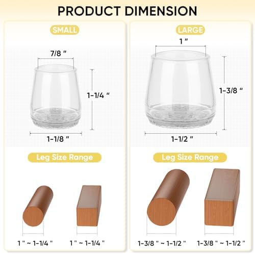 BALEINE 24PCS Silicone Chair Leg Floor Protectors for Hardwood Floors - Image 4