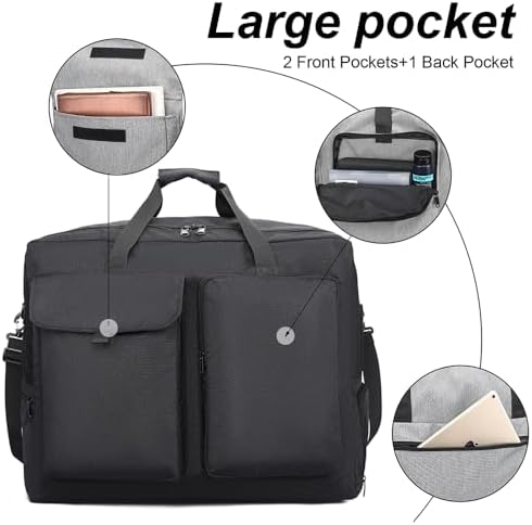 80L Foldable Travel Duffel Bag with Shoe Compartment & Trolley Sleeve, Lightweight Luggage Organizer for Travel,Camping, Moving, Gym - Image 4