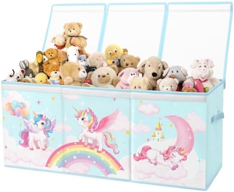 Toy Storage Box with Lids Extra Large Collapsible Toy Box Chest for Kids by Alldomess