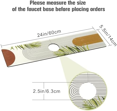 Sink Faucet Absorbing Mat, 2 Pack Drying Mat Around Faucet Sink Splash Guard Behind Faucet Sinkmat For Kitchen Bathroom Island Rv 24 * 5.5 Inch (60 * 14 cm) - Image 2