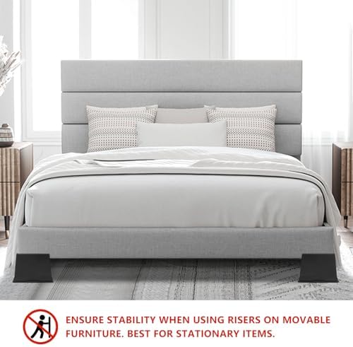 4 Pack Bed Risers 6 inch Heavy Duty, Oversized Furniture Risers - Image 3