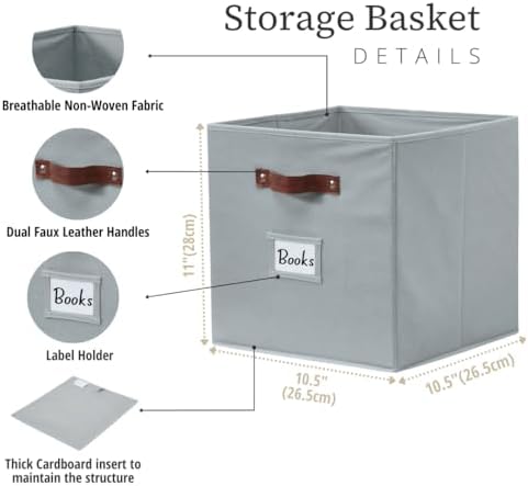 DECOMOMO Storage Bins, Cube Storage Bin with Labels - Image 3