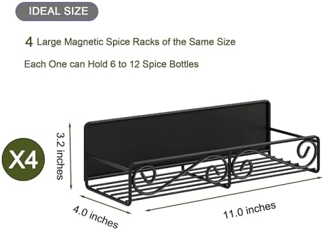 4 Pack Magnetic Spice Rack for Refrigerator - Image 3
