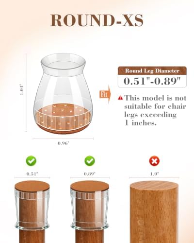 24 Pcs Chair Leg Floor Protectors for Hardwood Floors - Image 2
