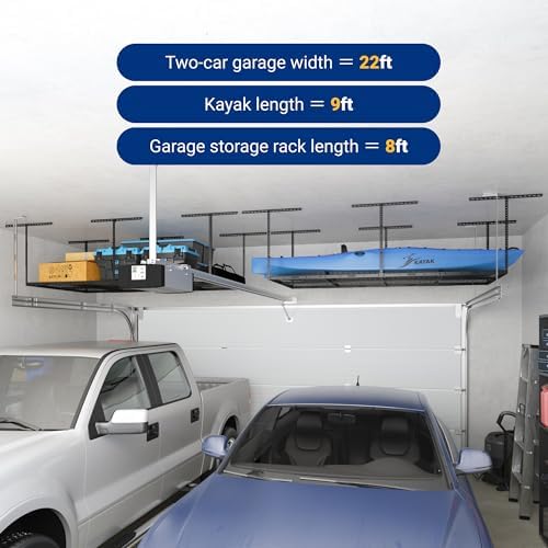 FLEXIMOUNTS 4x8 Overhead Garage Ceiling Storage Rack, 2 Pack, Hammertone - Image 3
