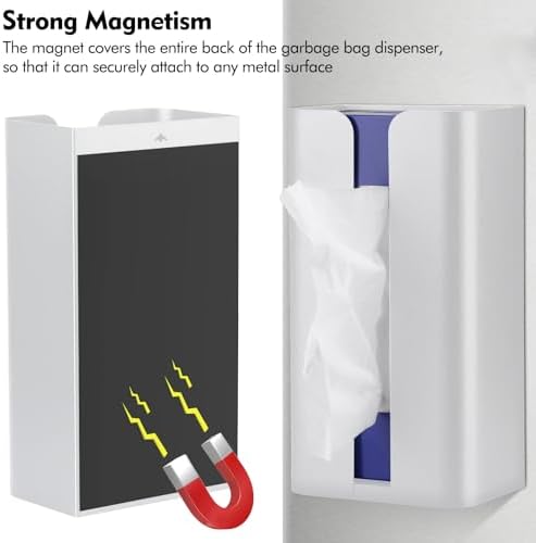 Magnetic Laundry Dryer Sheet Dispenser, Tissue Holder, Garbage Bag Dispenser for Fridge, Kitchen, Laundry (White) - Image 5