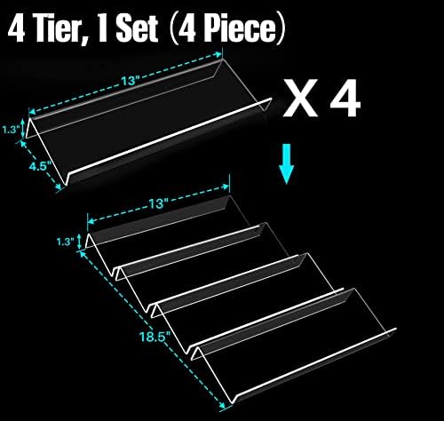 Antimbee 4-Pack Spice Drawer Organizer, 4-Tier Clear Spice Rack for Drawer - Image 5
