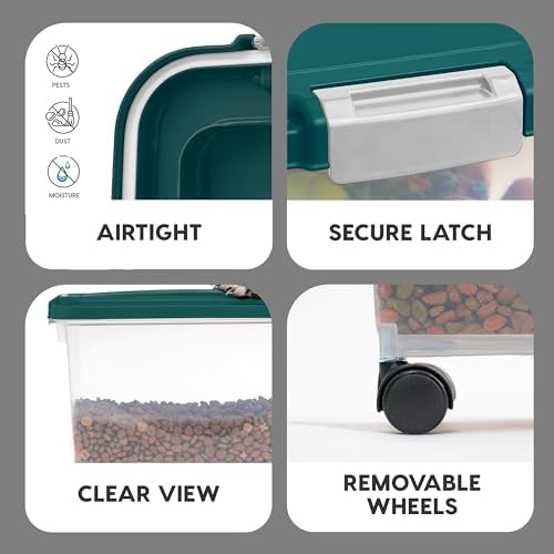 IRIS USA Airtight Pet Food Container, Up to 30 lbs & 11 lbs, Green - Image 5