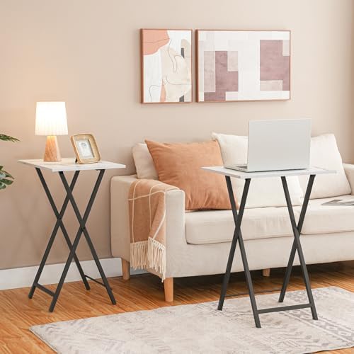 HOOBRO Folding TV Tray Tables, Set of 2 Stable Snack Table for Small Space - Image 2