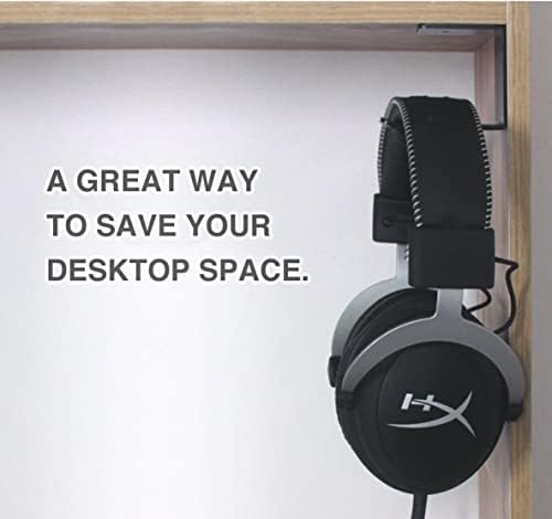 Aluminum Under-Desk Headphone Hanger with Strong Adhesive (2 Pack, Black) - Image 2