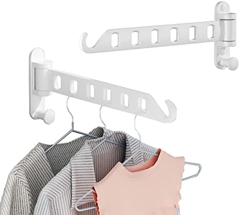 JOOM Clothes Drying Rack Wall Mounted, 13-Inch Foldable Arm, White 2 Pack by JOOM