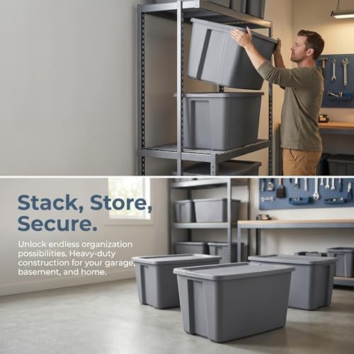 30 Gallon Stackable Heavy Duty Plastic Storage Bin With Secure Lid - Image 2