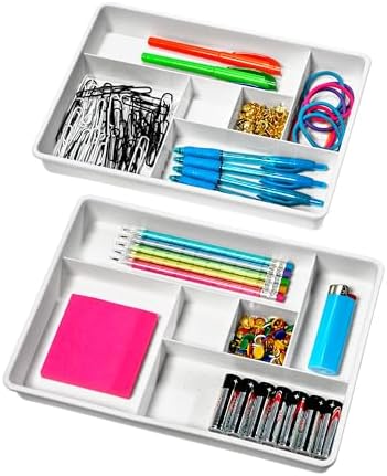 madesmart Classic 2 Piece Drawer Organizer, White by madesmart%C2%AE