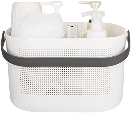 Plastic Portable Shower Caddy Basket, Storage Organizer with Handle, Grey by UUJOLY