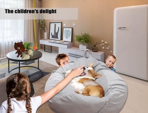 Stuffed Animal Storage Bean Bag Chair Cover (No Filler) Washable - Image 5