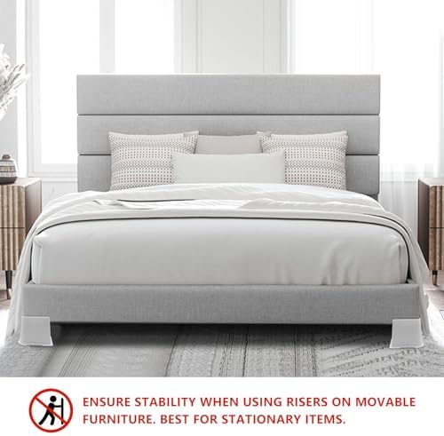 Bed Risers 4 inch Heavy Duty, 8 Pack White Furniture Risers - Image 3