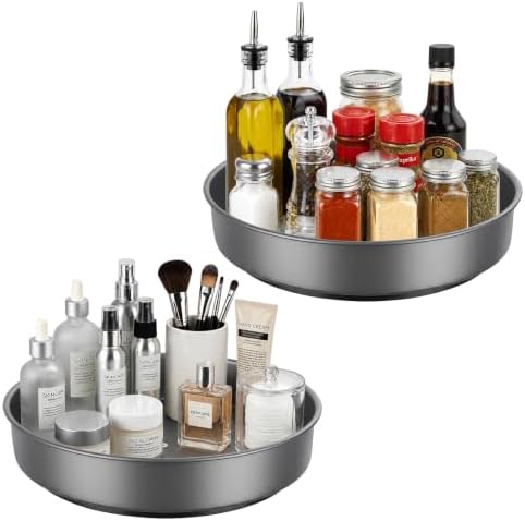 2PCS 9.8" Black Metal Lazy Susan Turntable Organizer by Unknown