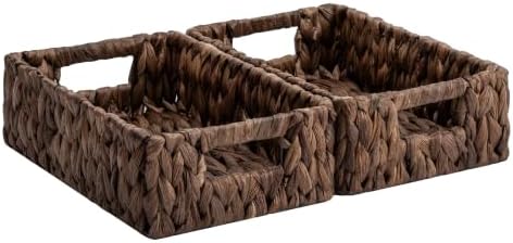 StorageWorks Wicker Baskets for Storage, Rectangle Basket, Brown Baskets by StorageWorks