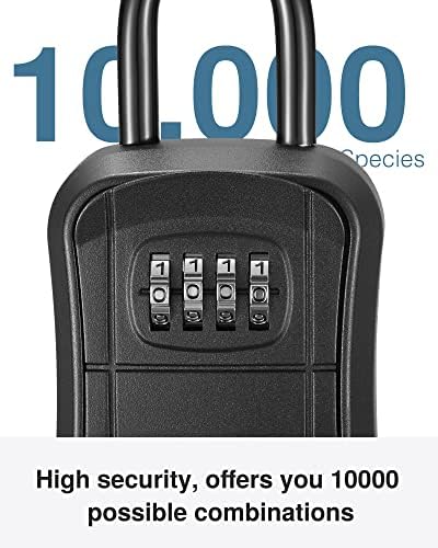 Puroma Key Lock Box Outdoor 4 Digit Code Combination Lockbox House, 4 Black - Image 2