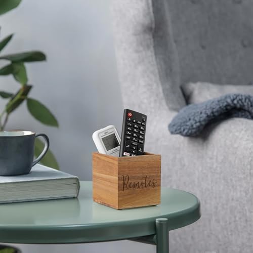 DRASTAR Remote Control Holder, Wood TV Remote Holder, Remote Storage Caddy, Remote Control Organizer (Acacia, 1 Slot) - Image 7