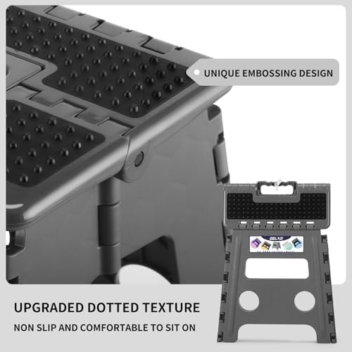 Delxo Folding Step Stool 13 Inch,300 Lbs Step Stool for Adults Dark Grey - Image 5