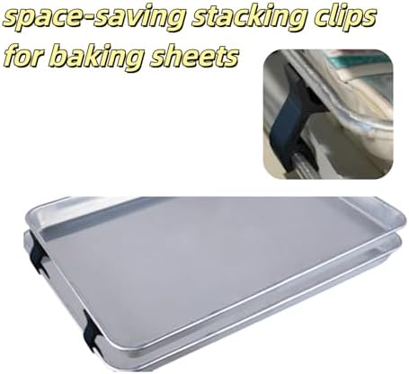 20 Piece Reusable Baking Tray Stacker, Space Saving Fixed Cookie Tray Stacker, Cookie Tray Baking Tray for Kitchen Baking (Black) - Image 4