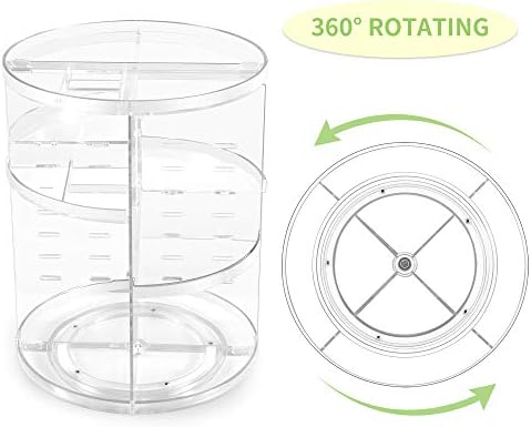 COYAHO 360 Rotating Makeup Organizer, Spinning Countertop, Cosmetic Holder Shelf, Make Up Organizers and Storage for Bedroom, Transparent - Image 5