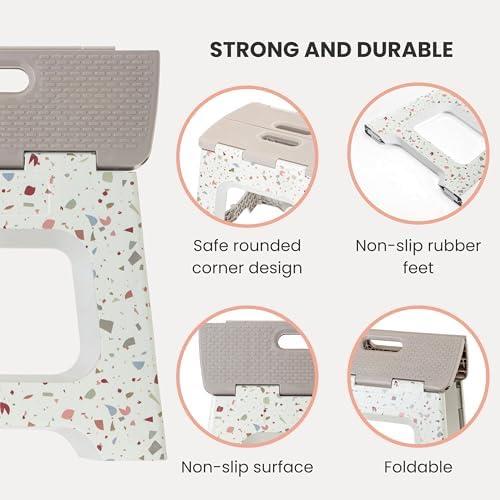 Vigar Compact Folding Step Stool, 12-1/2 Inch, Terrazzo - Image 4