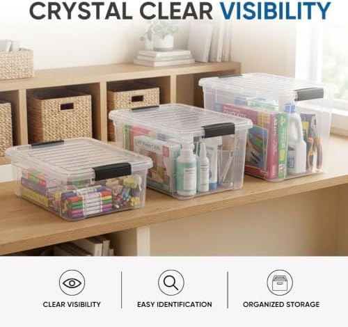 Superio 13.7 Quart Clear Plastic Storage Bin with Lid, Stackable Organizer Box, BPA-Free Storage Container for Home, Garage, School & Office, 1 Pack - Image 5