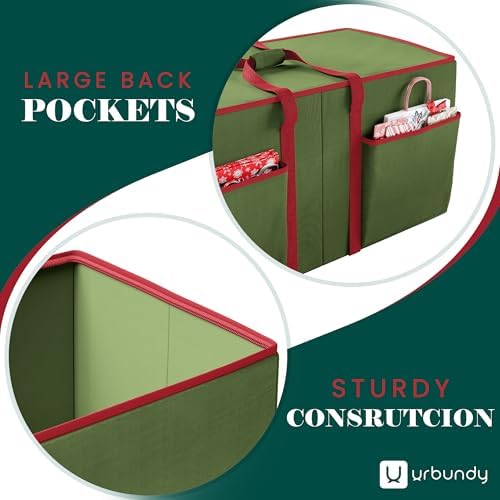 Christmas Ornament Storage Box - Green, Fits 128 Ornaments - Organizer With Dividers & Handles - Image 4