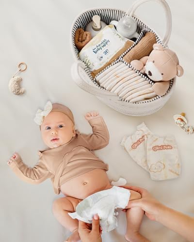 Maliton Baby Diaper Caddy Organizer, Cotton Rope Diaper Caddy Basket, Large Storage Basket for Newborn Boys and Girls, Gift for Baby Shower List, Newborn Essentials - Image 5
