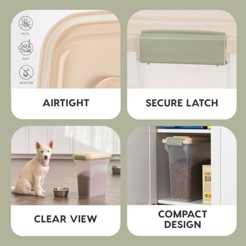 IRIS USA Dog Food Storage Container, Up to 13 lbs, Almond, Made in USA - Image 5